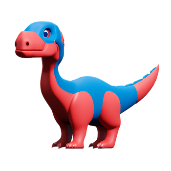 dinosaur 3d rendering icon illustration png
