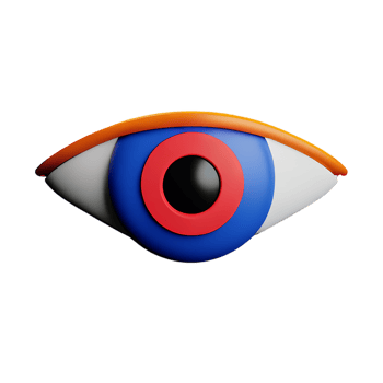 eye 3d rendering icon illustration png