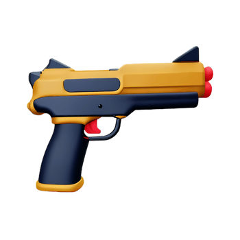 gun 3d rendering icon illustration png