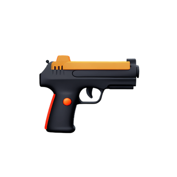 gun 3d rendering icon illustration png
