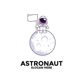 astronaut vector logo icon, Illustration astronaut or space logo design template