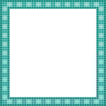 Green tile frame, Mosaic tile frame or background, Tile background, Seamless pattern, Mosaic seamless pattern, Mosaic tiles texture or background. Bathroom wall tiles, swimming pool tiles. vector