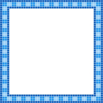 Blue tile frame, Mosaic tile frame or background, Tile background, Seamless pattern, Mosaic seamless pattern, Mosaic tiles texture or background. Bathroom wall tiles, swimming pool tiles. vector