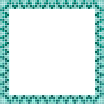 Green tile frame, Mosaic tile frame or background, Tile background, Seamless pattern, Mosaic seamless pattern, Mosaic tiles texture or background. Bathroom wall tiles, swimming pool tiles. vector