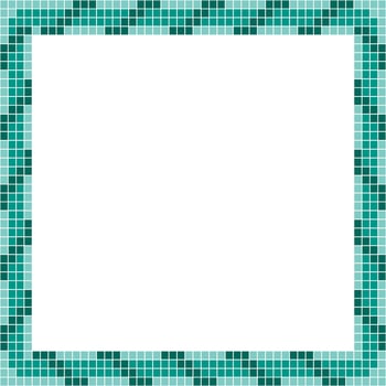 Green tile frame, Mosaic tile frame or background, Tile background, Seamless pattern, Mosaic seamless pattern, Mosaic tiles texture or background. Bathroom wall tiles, swimming pool tiles. vector