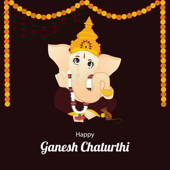 Happy Ganesh Chaturthi Indian Hindu Festival Vector Celebration