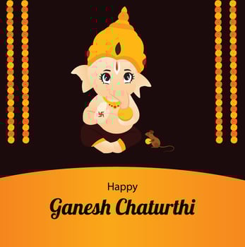 Happy Ganesh Chaturthi Indian Hindu Festival Vector Celebration