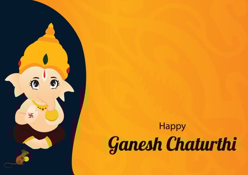 Happy Ganesh Chaturthi Indian Hindu Festival Vector Celebration