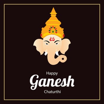 Happy Ganesh Chaturthi Indian Hindu Festival Vector Celebration