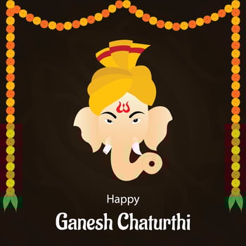 Happy Ganesh Chaturthi Indian Hindu Festival Vector Celebration