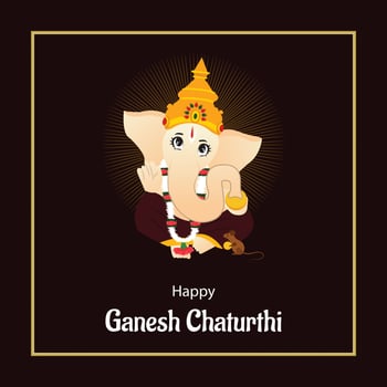 Happy Ganesh Chaturthi Indian Hindu Festival Vector Celebration