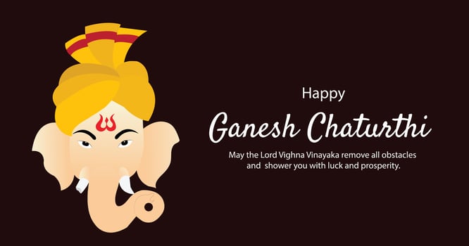 Happy Ganesh Chaturthi Indian Hindu Festival Vector Celebration