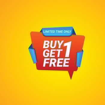 vector buy one get free shopping banner template with offer details