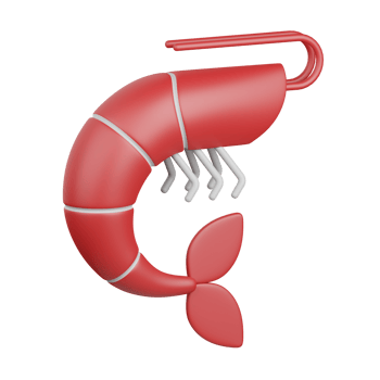 3d rendering shrimp isolated useful for food, allergen, allergy, disease and antigen design element png