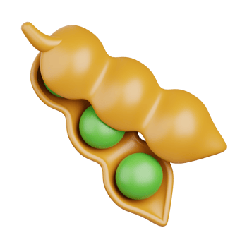3d rendering soybean isolated useful for food, allergen, allergy, disease and antigen design element png