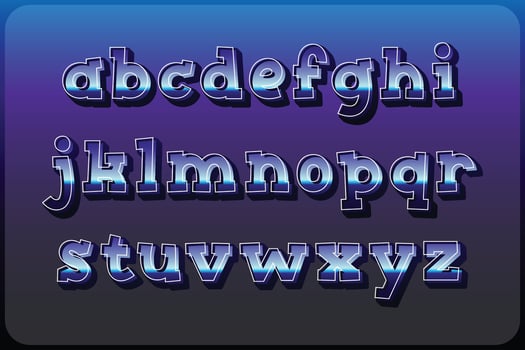 Versatile Collection of Metallic Alphabet Letters for Various Uses vector