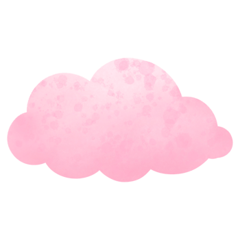 Pink clouds painted with watercolor. png