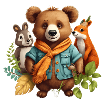 Cute  Bears Clipart Design, Funny Bears clipart, Cute Teddy Bears,  Generative AI png
