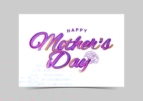 happy mothers day greeting card with flower vector illustration