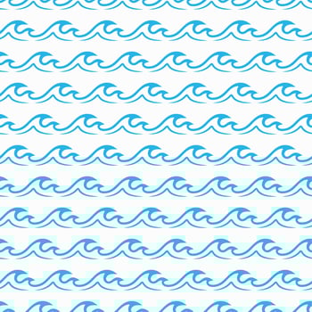 Blue ocean and sea waves seamless pattern vector