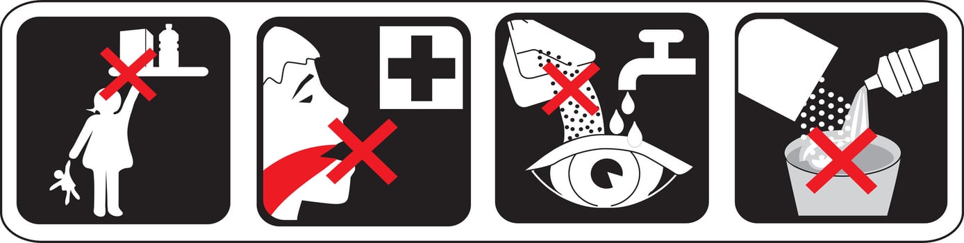 icon no children, do not drink, care eyes, do not mix vector