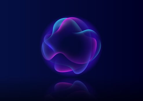 Gradient neon color sphere. Round holographic gradients. Glowing bright liquid gradient shape. Curved line for banner and flyer, social media. Vector twirl.