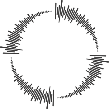 Circle sound wave. Audio music equalizer. Round circular icon. Spectrum radial pattern and frequency frame png