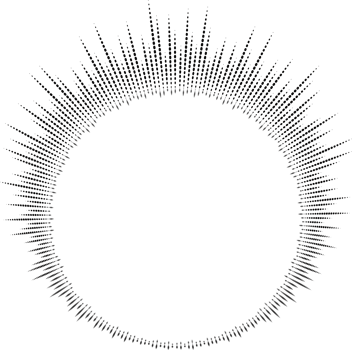 Circle sound wave. Audio music equalizer. Spectrum radial pattern and frequency frame. png