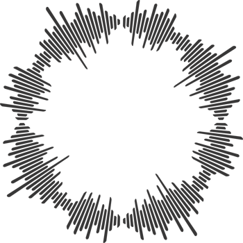 Circle sound wave. Audio music equalizer. Round circular icon. Spectrum radial pattern and frequency frame png