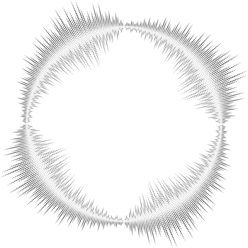 Circle sound wave. Audio music equalizer. Spectrum radial pattern and frequency frame. png