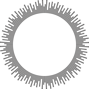 Circle sound wave. Audio music equalizer. Round circular icon. Spectrum radial pattern and frequency frame. png