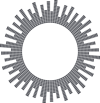 Circle sound wave. Audio music equalizer. Round circular icon. Spectrum radial pattern and frequency frame. png