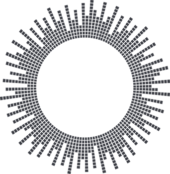 Circle sound wave. Audio music equalizer. Round circular icon. Spectrum radial pattern and frequency frame. png