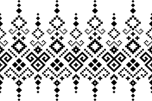 Nature vintages cross stitch traditional ethnic pattern paisley flower Ikat background abstract Aztec African Indonesian Indian seamless pattern for fabric print cloth dress carpet curtains and sarong vector