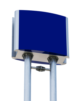 Pole blue light box billboard png