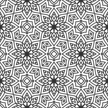 Ethnic Floral Seamless Pattern With Mandalas vector