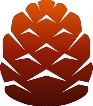 Autumn pinecone vector illustration. Conifer cone fall season icon from pine tree. Autumn graphic resource for autumn icon, sign, symbol or decoration. Pine cone with gradient for fall season design