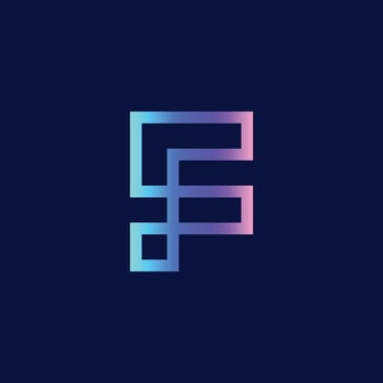 vector flat design letter f logo template