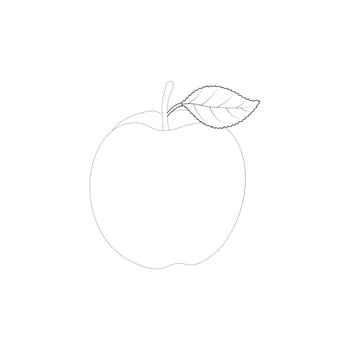 Apple Fruits Coloring Page For Kids vector