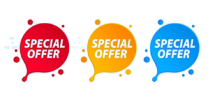Special offer label. Sale offer message symbol sticker. Sale advertising sign. Special offer badge banner. Vector illustration