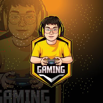 Gaming boy mascot esport logo design vector