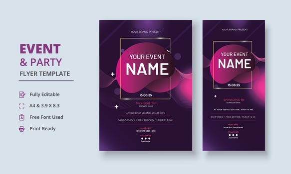 Multipurpose Event Flyer, Multipurpose Party Flyer, Event Roll Up Banner, Event poster, Event Poster, Tournament Flyer, Concert poster, Festival banner, Auction banner, DL Flyer, Banner Poster vector