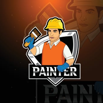 Painter mascot logo design vector