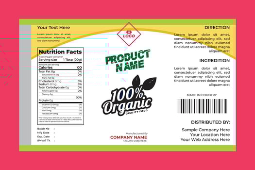 Organic Product Label Design Template vector