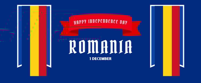 Romania national day for independence day anniversary, with maps of Romania and background of flag Romania. December 1 vector
