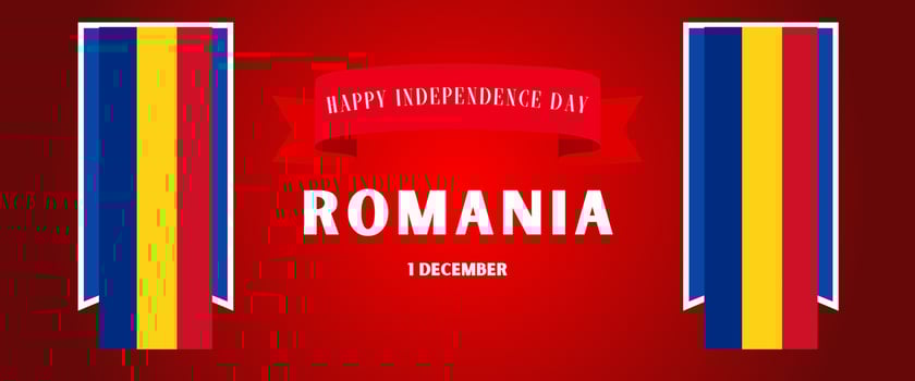 Romania national day for independence day anniversary, with maps of Romania and background of flag Romania. December 1 vector