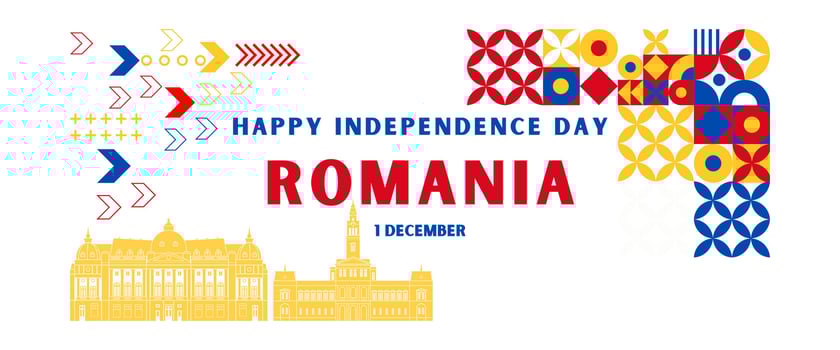 Romania national day for independence day anniversary, with maps of Romania and background of flag Romania. December 1 vector