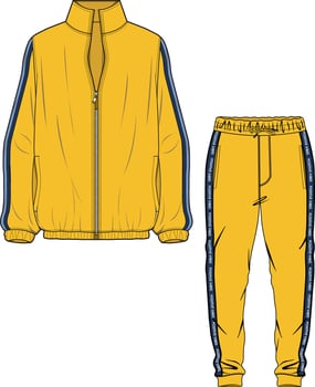 UNISEX WEAR SPORTS WEAR COORDINATE TRACKCUIT TOP AND JOGGER SET VECTOR ILLUSTRATION