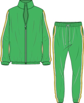UNISEX WEAR SPORTS WEAR COORDINATE TRACKCUIT TOP AND JOGGER SET VECTOR ILLUSTRATION