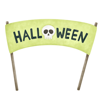 Halloween banner cartoon png